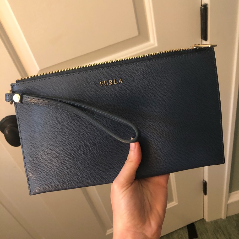 Furla Blue Wristlet